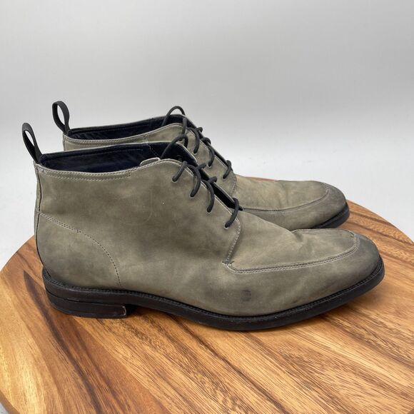 Cole Haan Wagner Grand Apron Boots Mens Size 10.5 M Gray Leather Casual Chukka